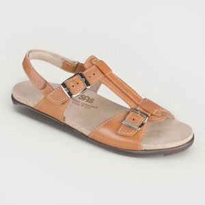 SAS Captiva T-Strap Slingback Sandals Women's 8M Brown Leather Comfort $157